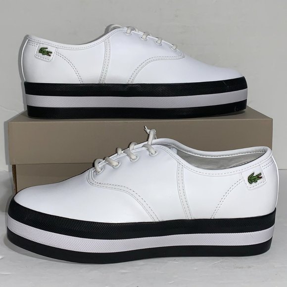 Lacoste Rene Platform Leather Trainers Size 7US - Picture 1 of 7